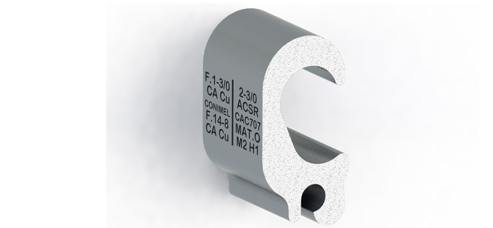 Foto aproximada do conector a compressão.