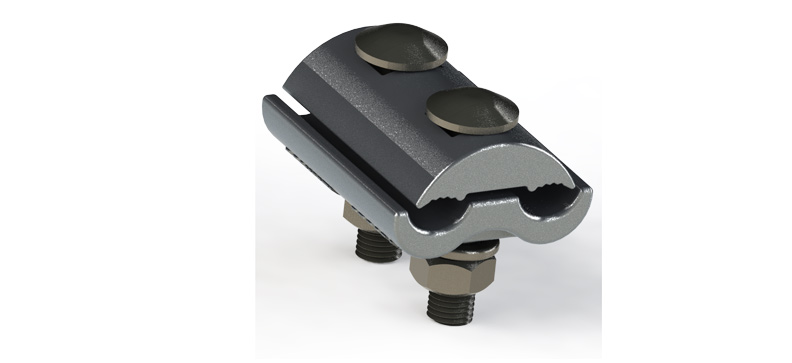 Foto 2 grampo paralelo de alumínio fundido.