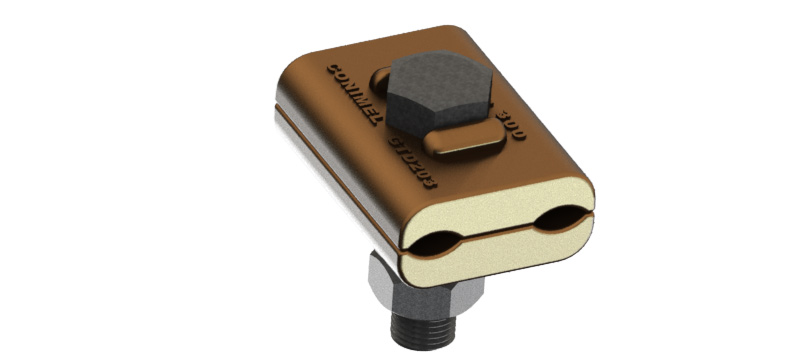 Imagem aproximada do grampo terra duplo